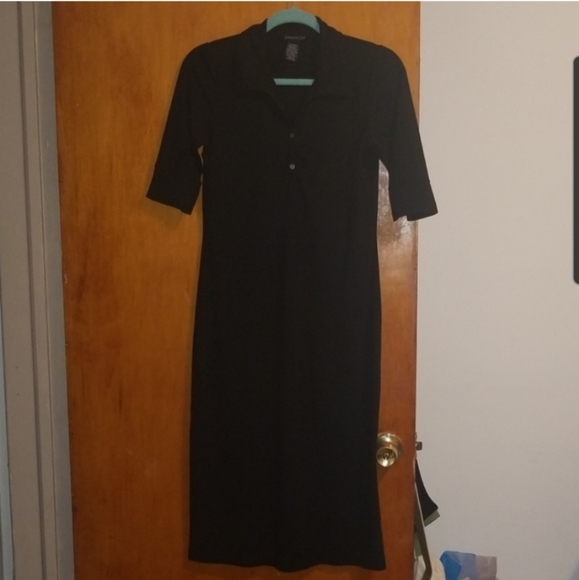 KENNETH COLE Black Shirt DRESS Med - Picture 2 of 4